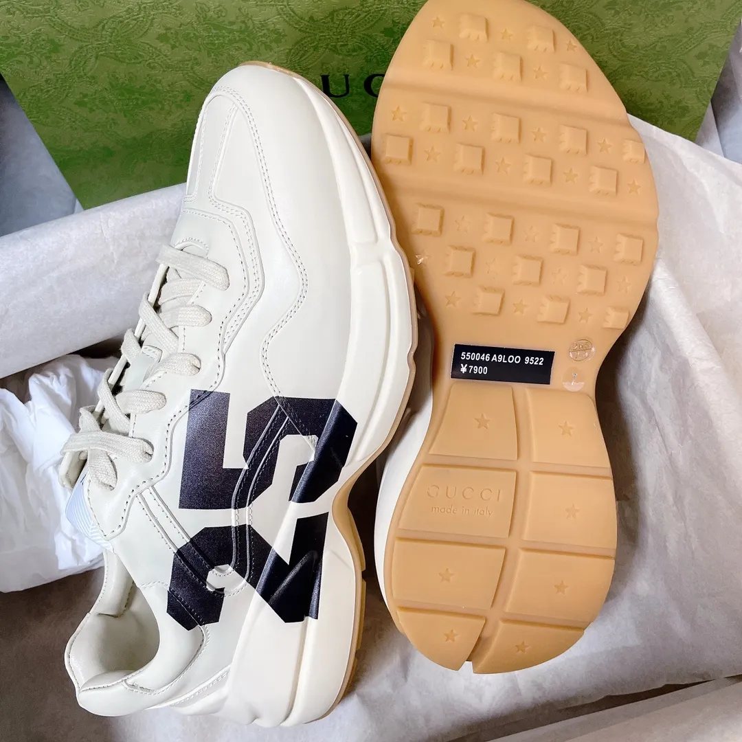 P700👟👟 The top version of GUCCI dad shoes, the latest upgraded version❗❗ The fabric is 100% consistent with the store. The whole series uses four leather styles. Each pattern, color and fabric are one-to-one consistent with the store. Women's size 35 36 37 38 39 40 Men's size 39 40 41 42 43 44 (women's size 34, men's size 45 can be customized)